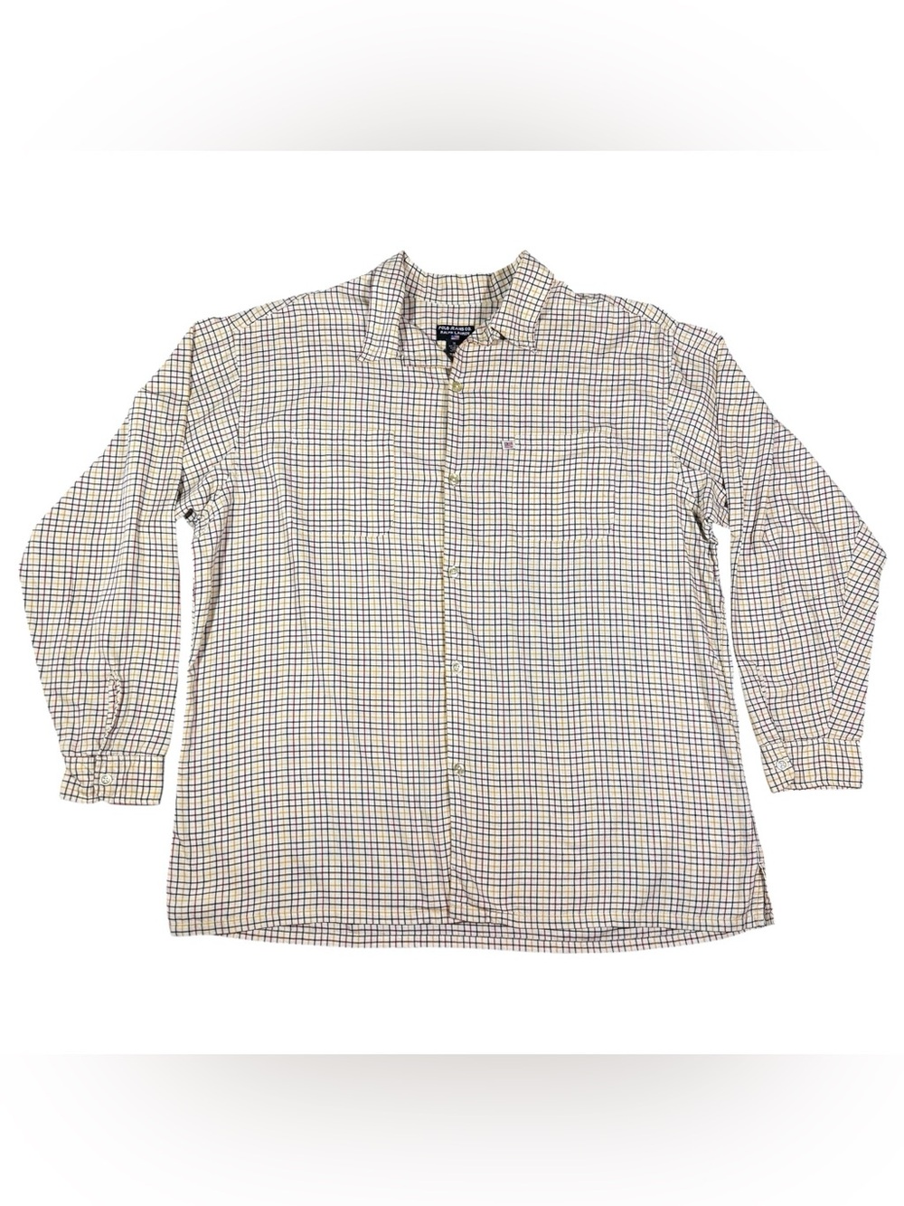 Vintage Polo Jeans Company Ralph Lauren Button Down Shirt Plaid Size XL 54x31